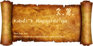 Kabók Magdaléna névjegykártya